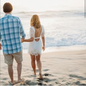 Banana Republic Blue Linen Plaid Button Up Shirt